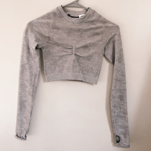 Gymshark Tops - Gymshark Camo Seamless Long Sleeve Crop Top